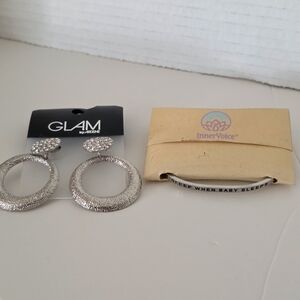 Bracelet & Earings Silver Tone